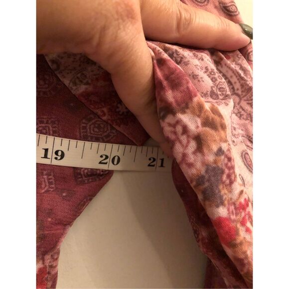 Vintage INC Sheer Patchwork Boho Blouse Bell Sleeve Romantic Whimsigoth Fairy Gr - Picture 5 of 6